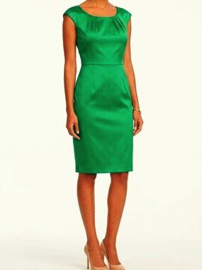 AGB Shamrock Green Duchess Stretch Satin Cocktail Dress- Sz. 6